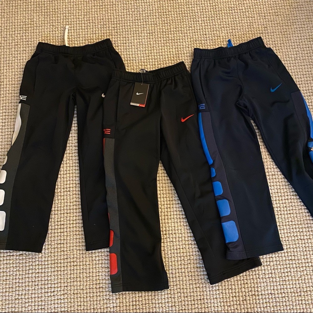 3 pairs Nike Elite pants size small boys black and blue